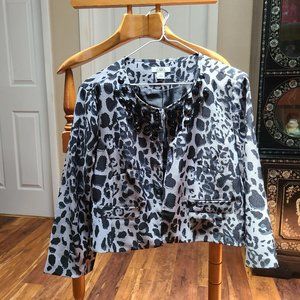 Cato, L, gray and black animal print jacket